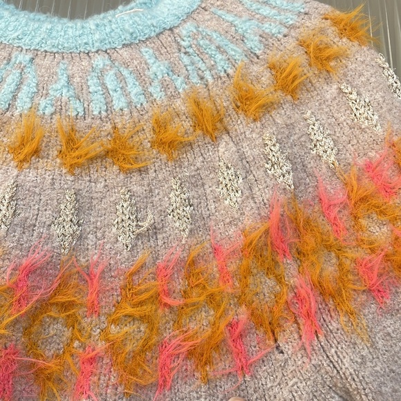 Anthropologie Sleeping On Snow Fair Isle Tunic Sweater - Picture 2 of 5